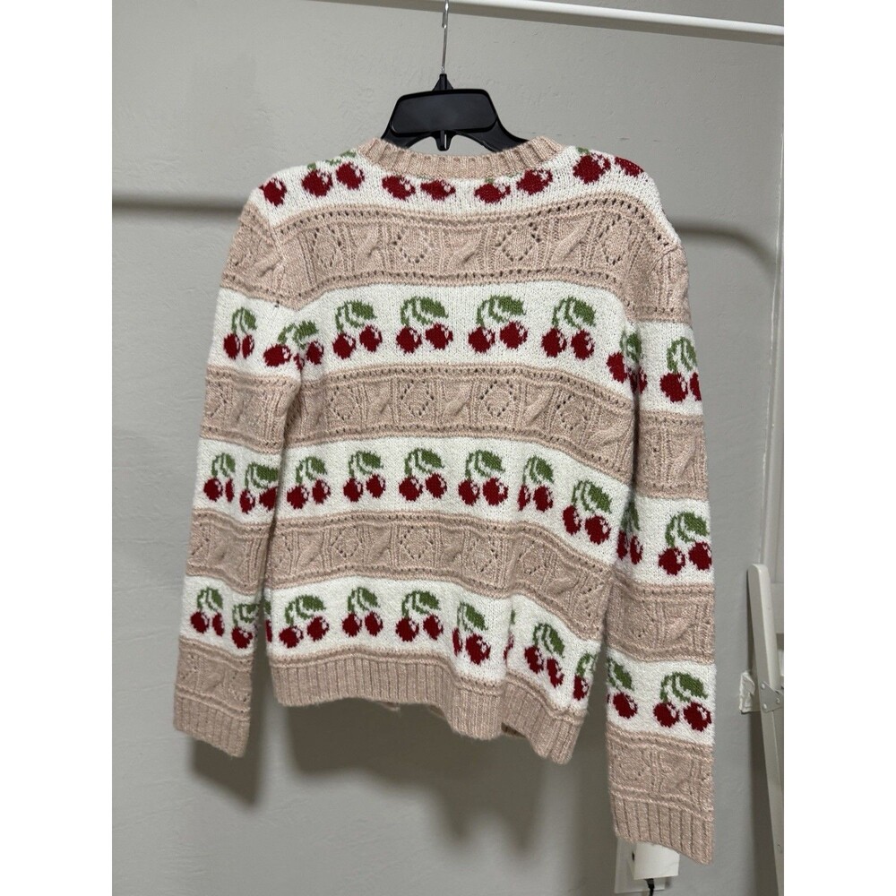 NWT Urban Outfitter Kimchi Blue Cherry Print Knit Cardigan, Size XS - Picture 8 of 9